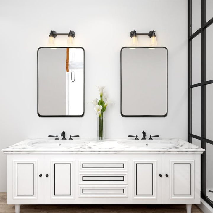 ANDY STAR 22"x30" Rectangular Hanging Bathroom Mirror, Matte Black (For Parts) - VMInnovations