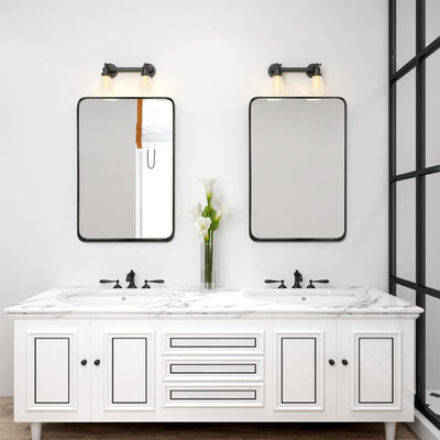 ANDY STAR 22"x30" Rectangular Hanging Bathroom Mirror, Matte Black (For Parts) - VMInnovations