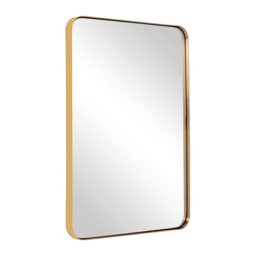 ANDY STAR 24 x 36 In Rectangular Hanging Metal Frame Mirror, Brushed Gold (Used) - VMInnovations