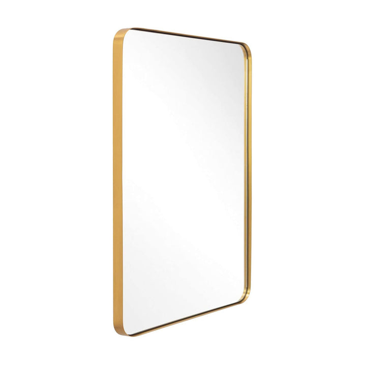 Modern 22 x 30 Inch Rectangular Hanging Bathroom Mirror, Brushed Gold (Open Box) - VMInnovations
