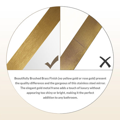 ANDY STAR Modern 22 x 30 Inch Rectangular Hanging Bathroom Mirror, Brushed Gold - VMInnovations