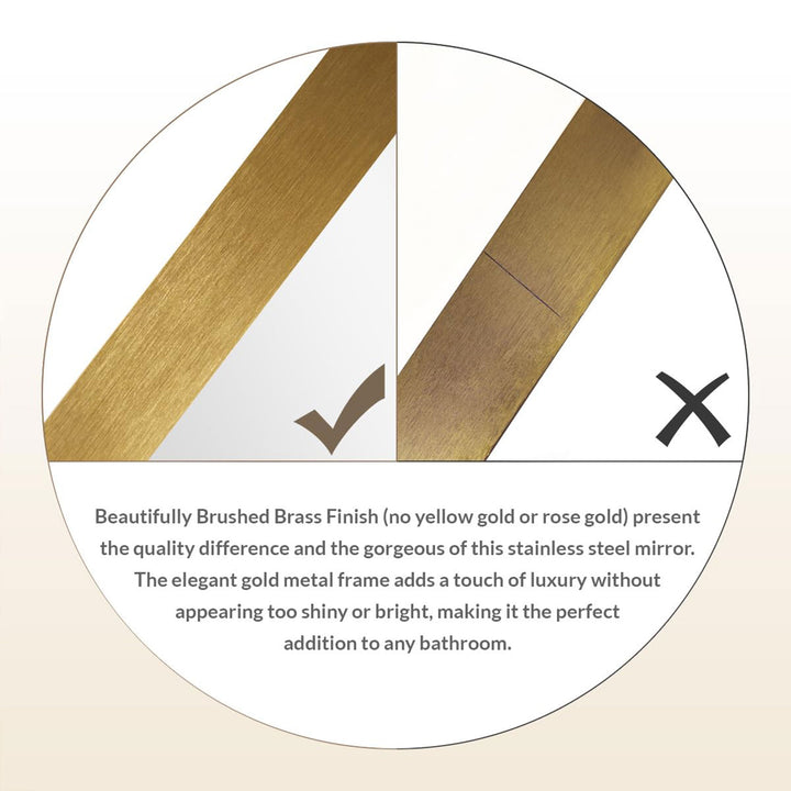 ANDY STAR Modern 22"x30" Rectangular Hanging Bathroom Mirror, Brushed Gold(Used) - VMInnovations