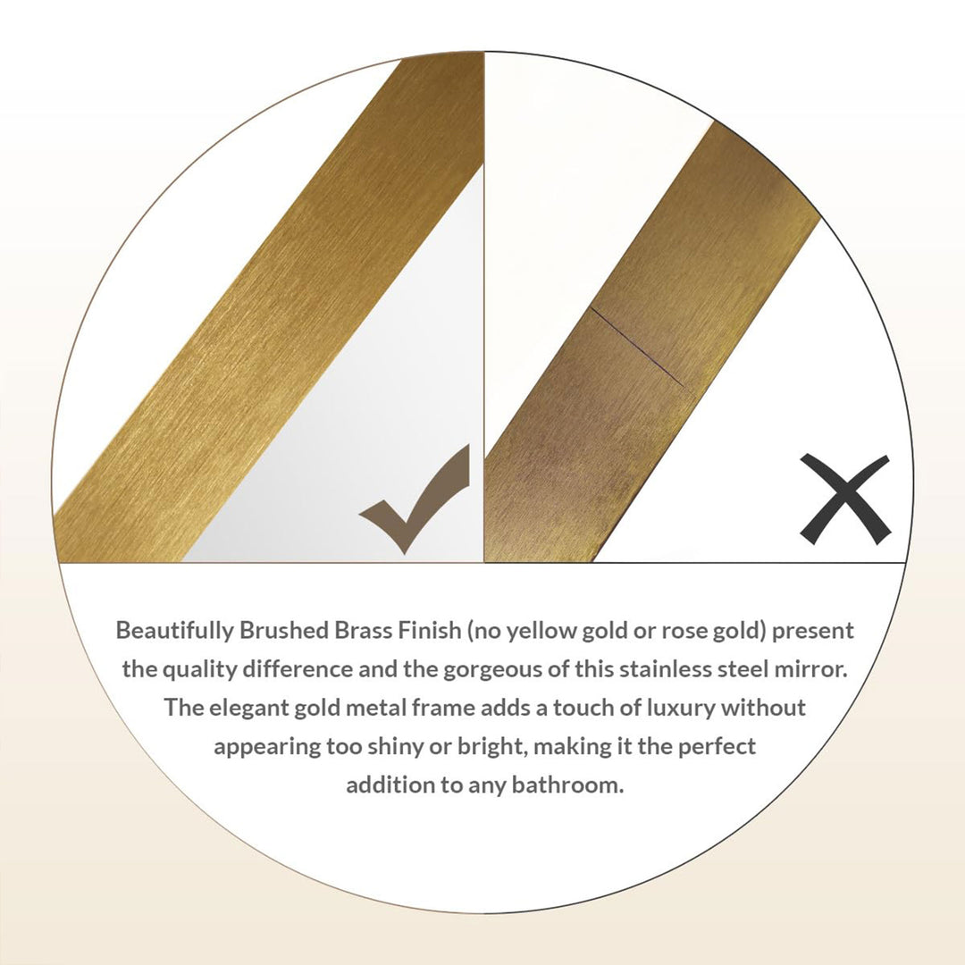 ANDY STAR Modern 22"x30" Rectangular Hanging Bathroom Mirror, Brushed Gold(Used) - VMInnovations