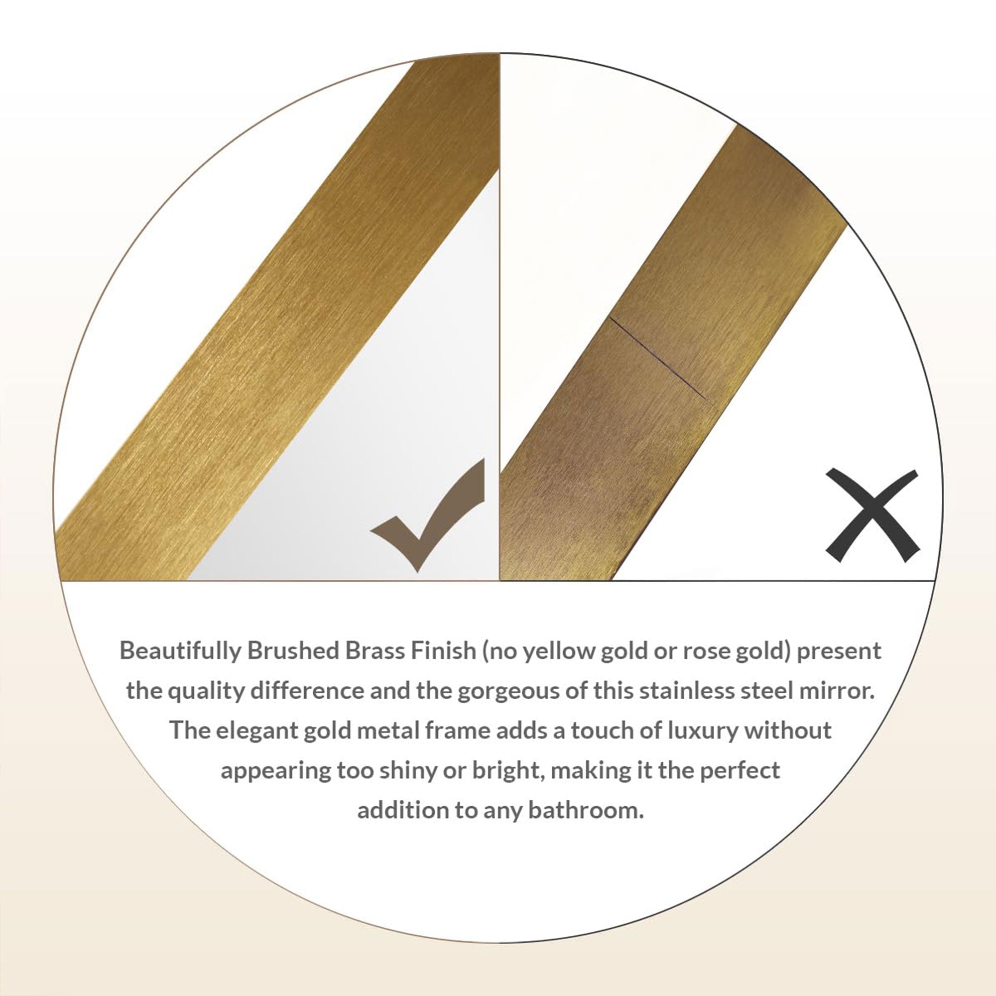 Modern 22 x 30 Inch Rectangular Hanging Bathroom Mirror, Brushed Gold (Open Box) - VMInnovations