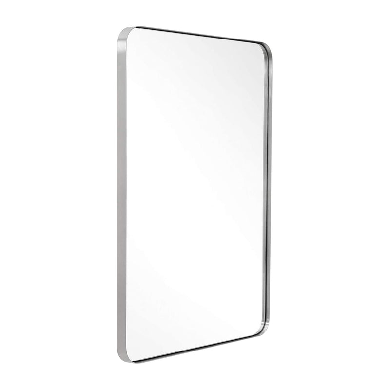 ANDY STAR Modern 24 x 36 In Hanging Bathroom Mirror, Brushed Nickel (Open Box)