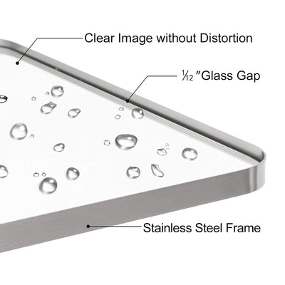 ANDY STAR Modern 24 x 36 In Rectangular Hanging Bathroom Mirror, Brushed Nickel