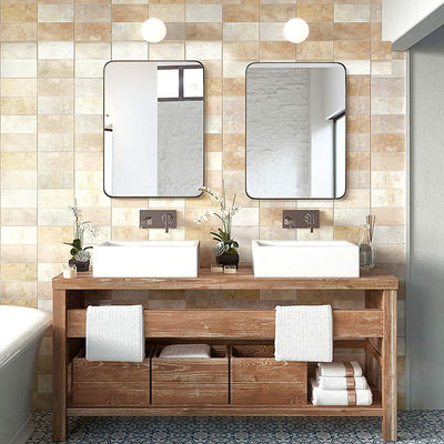 ANDY STAR Modern 22 x 30 Inch Rectangular Hanging Bathroom Vanity Mirror, Bronze
