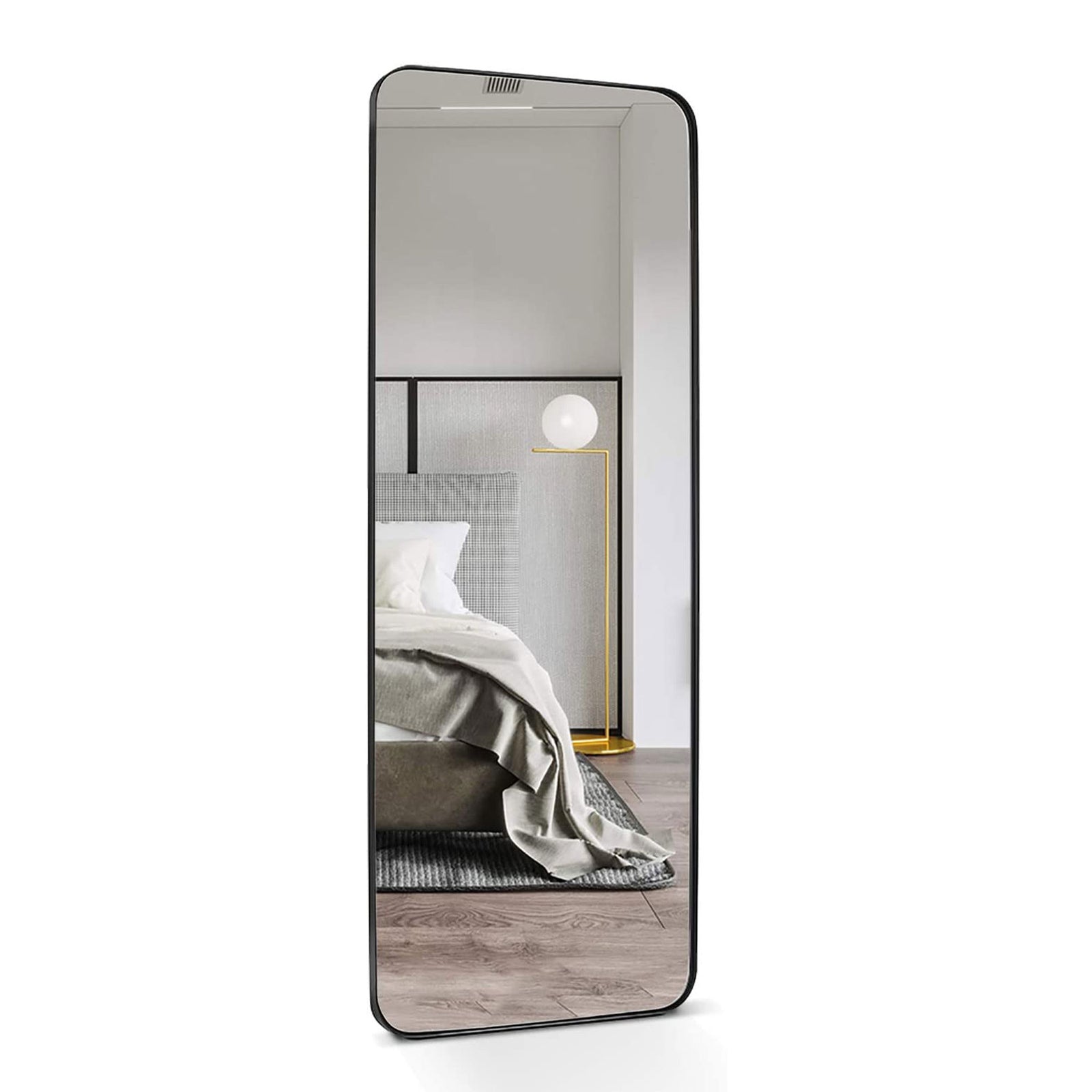 ANDY STAR Modern 18 x 48 Inch Rectangular Full Body Length Mirror, Matte Black - VMInnovations