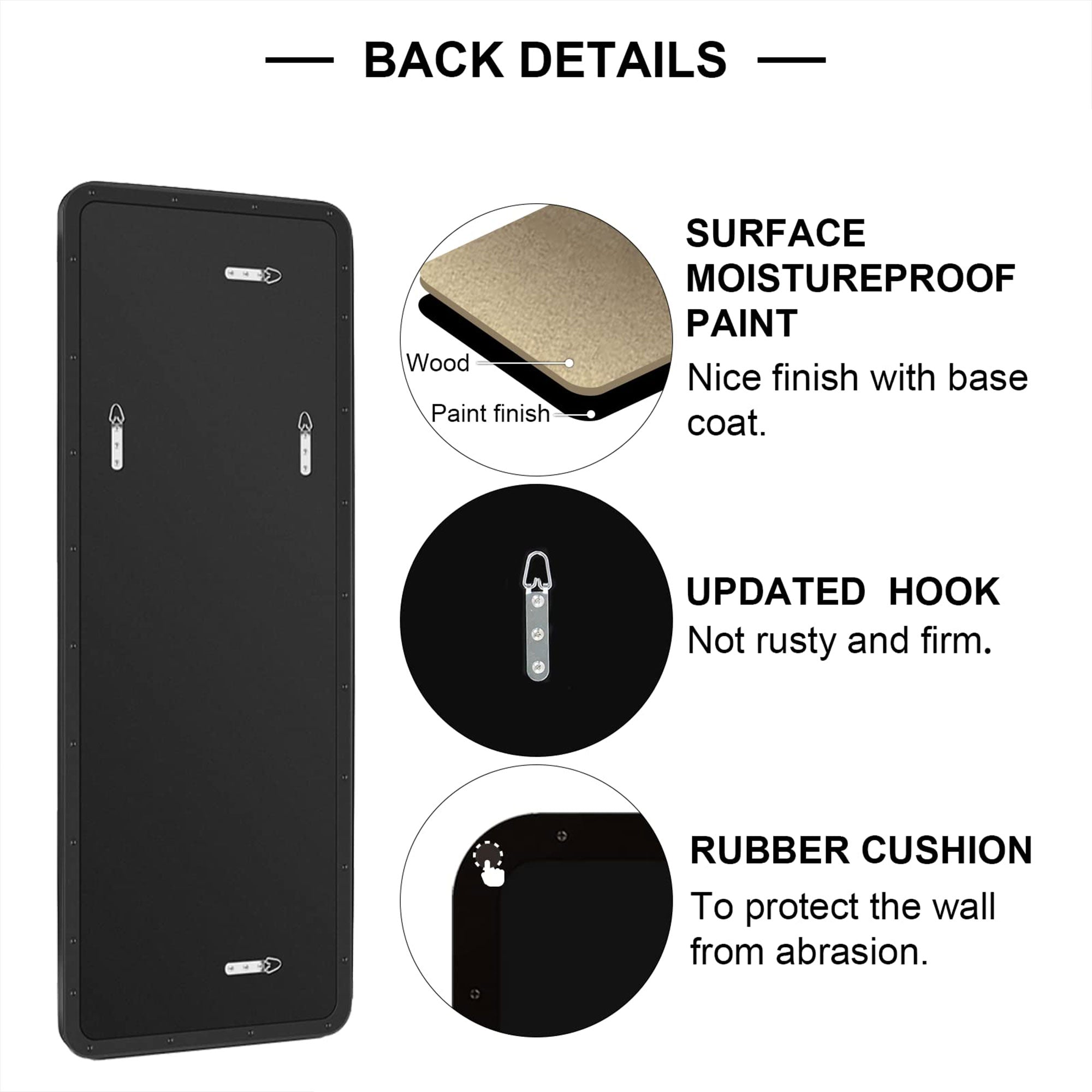 ANDY STAR Modern 18 x 48 Inch Rectangular Full Body Length Mirror (Open Box) - VMInnovations