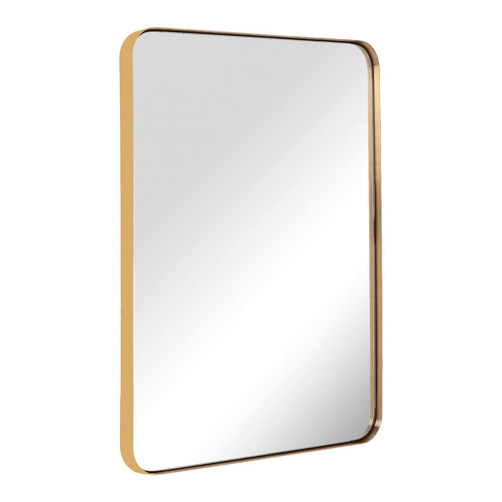 ANDY STAR Modern 20 x 28 Inch Hanging Bathroom Vanity Mirror, Gold (Open Box) - VMInnovations