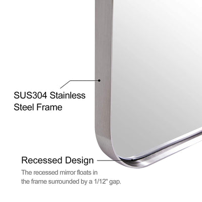 Modern 22 x 30 In Rectangular Hanging Bathroom Mirror, (Open Box) - VMInnovations
