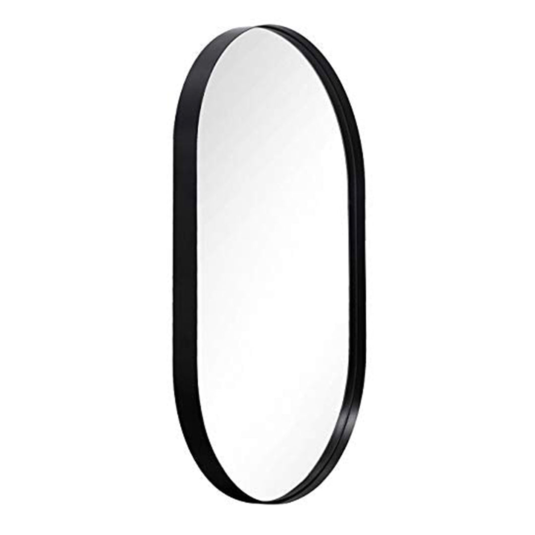 ANDY STAR Modern 20 x 33 Inch Oval Wall Bathroom Mirror, Matte Black (Open Box)