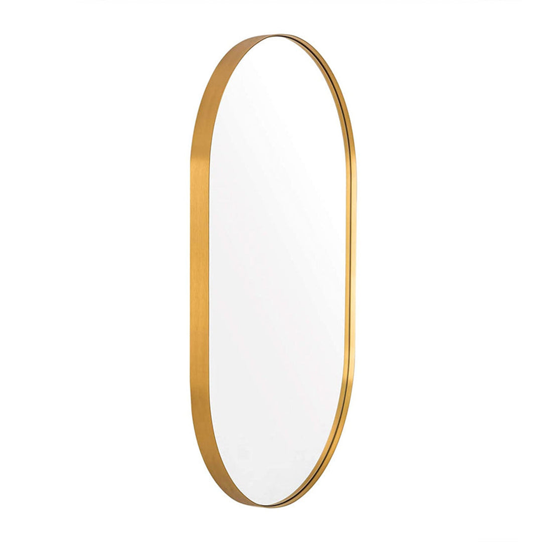 ANDY STAR Modern 20"x33" Oval Wall Hanging Bathroom Mirror, Brushed Gold (Used)