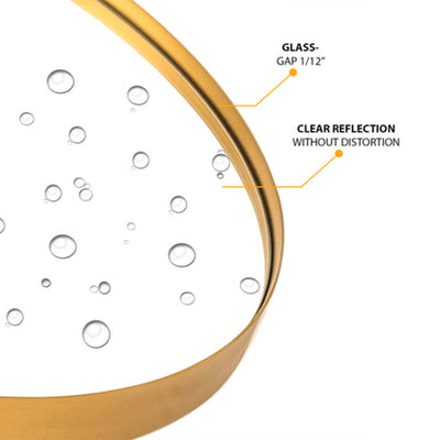 ANDY STAR Modern 20"x33" Oval Wall Hanging Bathroom Mirror, Brushed Gold (Used) - VMInnovations