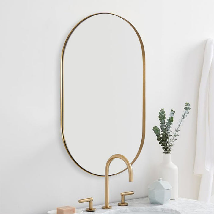 ANDY STAR Modern 20 x 33 Inch Oval Wall Hanging Bathroom Mirror (Open Box)