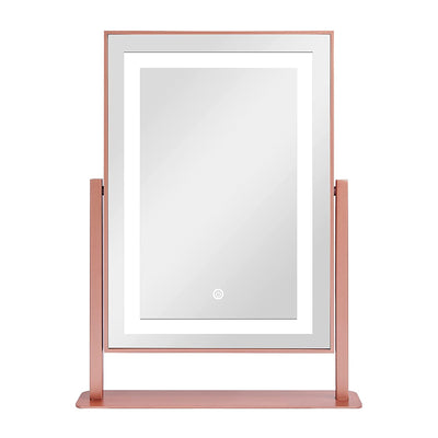 ANDY STAR 14 x 19 Inch Tabletop Mount Vanity Mirror with 2 Lighting Modes, Pink - VMInnovations