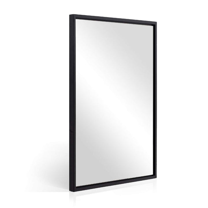 Modern 20 x 28 Inch Rectangular Hanging Bathroom Vanity Mirror, Black (Used) - VMInnovations