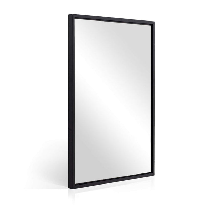Modern 20 x 28 Inch Rectangular Hanging Bathroom Vanity Mirror, Black (Used)