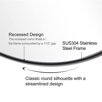 Moon Mirror Modern Oval Wall Pivot Steel Bathroom Mounted Mirror (Open Box) - VMInnovations