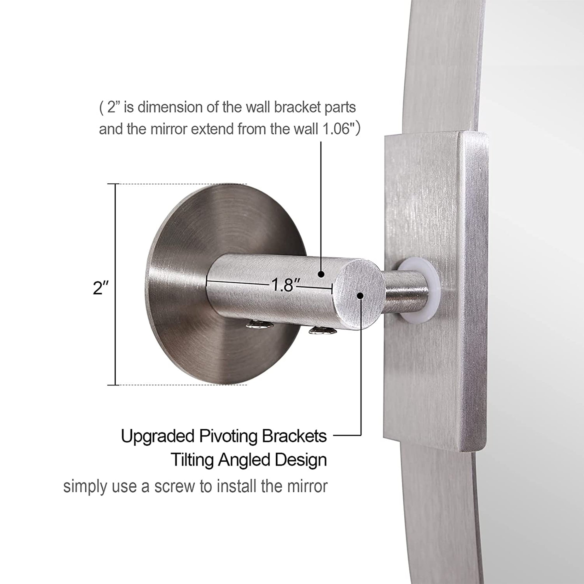 Moon Mirror Modern Oval Wall Pivot Steel Bathroom Mounted Mirror (Open Box) - VMInnovations