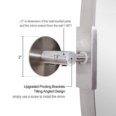 Moon Mirror Modern Oval Wall Pivot Steel Bathroom Mounted Mirror (Open Box) - VMInnovations