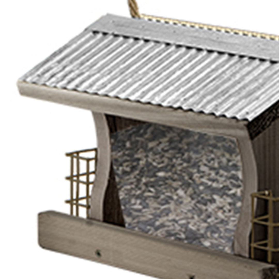 Heritage Farms Hanging Mount Backyard Rustic Farmhouse Bird Feeder w/ Suet Cages