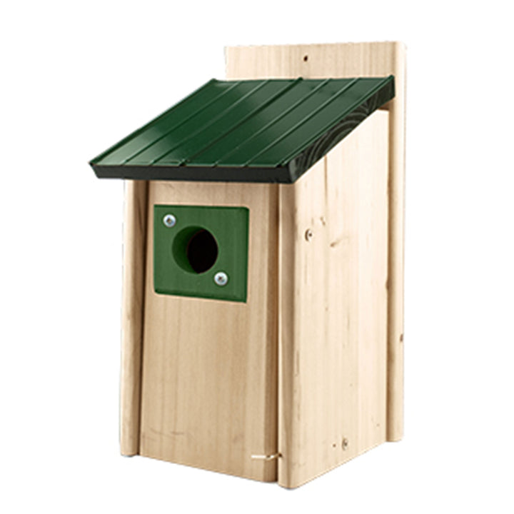 Bluebird Cedar Nesting Bird House with Predator Guard and Metal Roof (Used) - VMInnovations