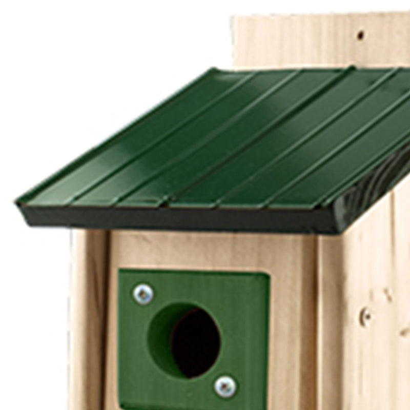 Woodlink Bluebird Cedar Nesting Bird House with Predator Guard and Metal Roof