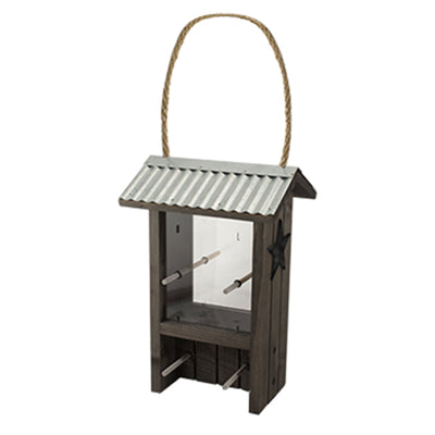 Woodlink Hanging Mount Backyard Rustic Farmhouse Finch Wild Bird Feeder, Brown - VMInnovations