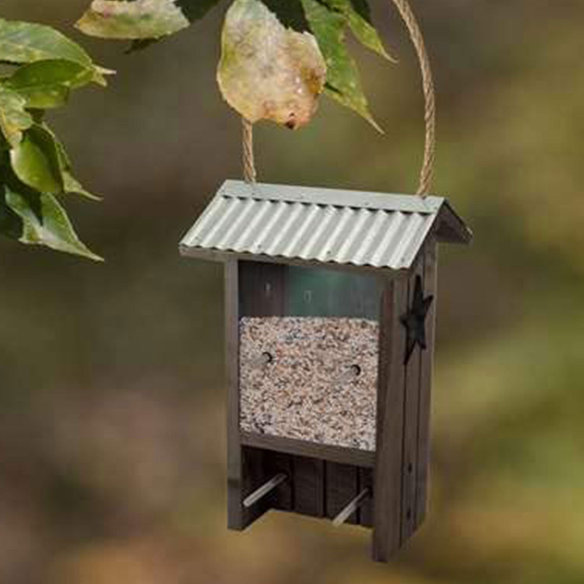 Woodlink Hanging Mount Backyard Rustic Farmhouse Finch Wild Bird Feeder, Brown - VMInnovations