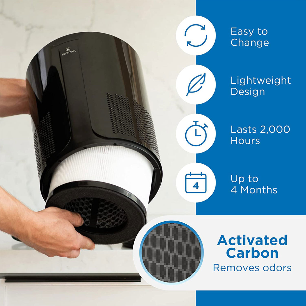 Medify Air MA-18 Home Air Purifier HEPA Activated Carbon Filters (Open Box)