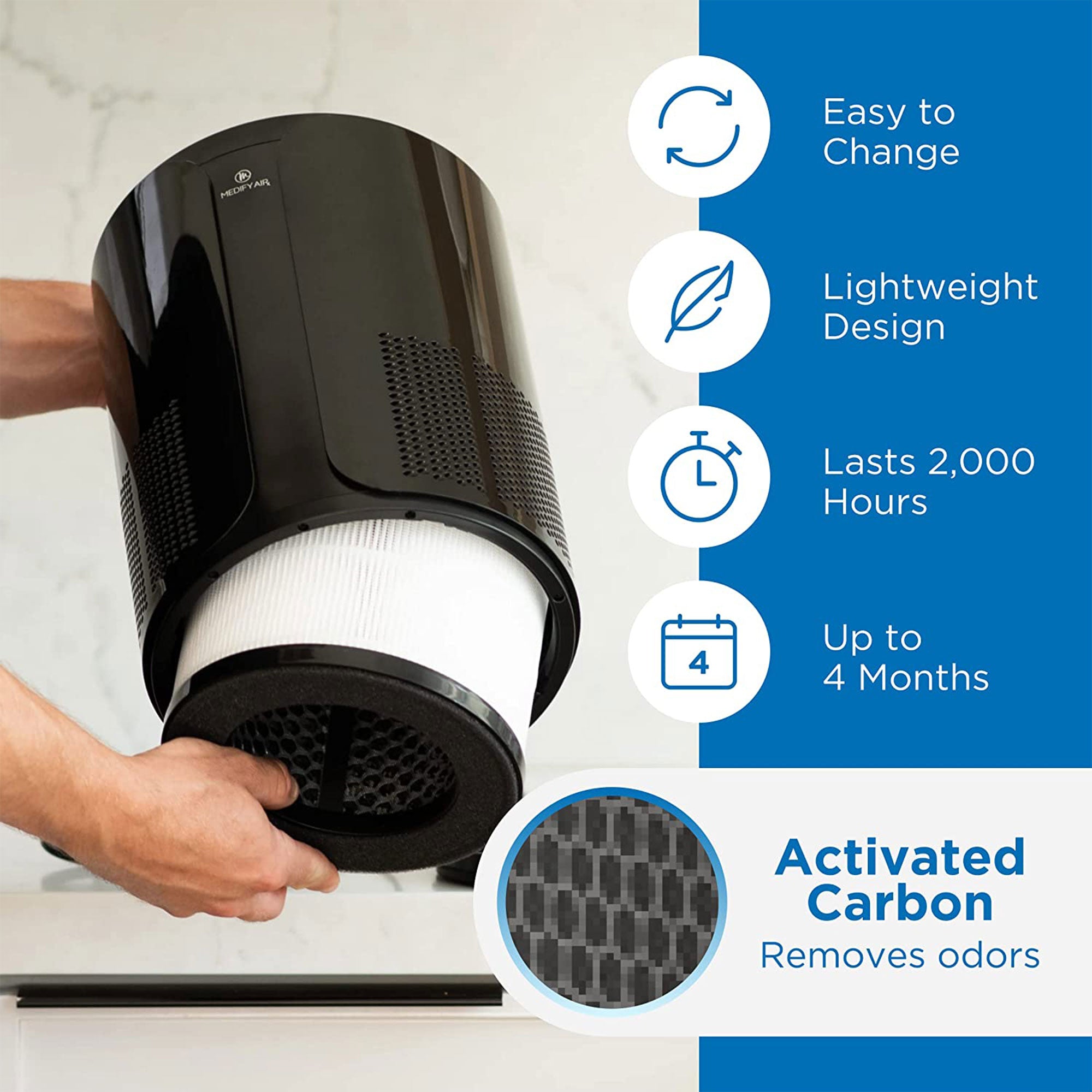 Medify Air MA-18 Home Air Purifier HEPA Activated Carbon Filters (Open Box)