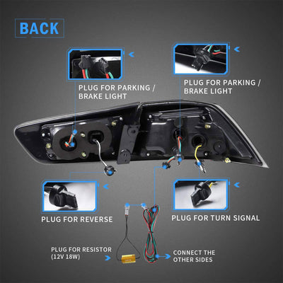 Vland YAB-YS-0155B LED Taillights for 2008-2020 Mistubishi Lancer, Tinted, Pair