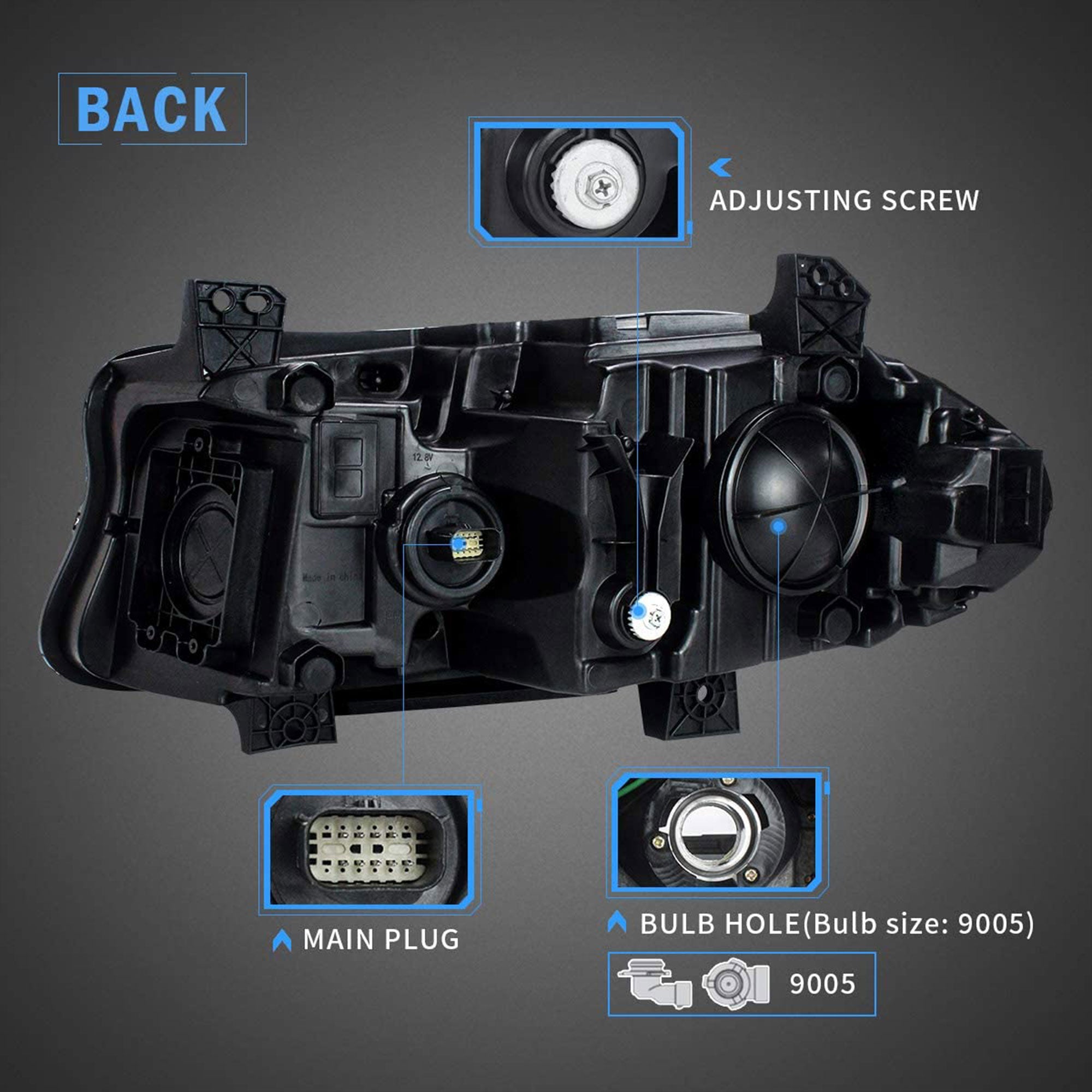 VLAND YAA-XCHR-2033 Pro RGB LED Headlights for 15-20 Dodge Charger (Open Box) - VMInnovations