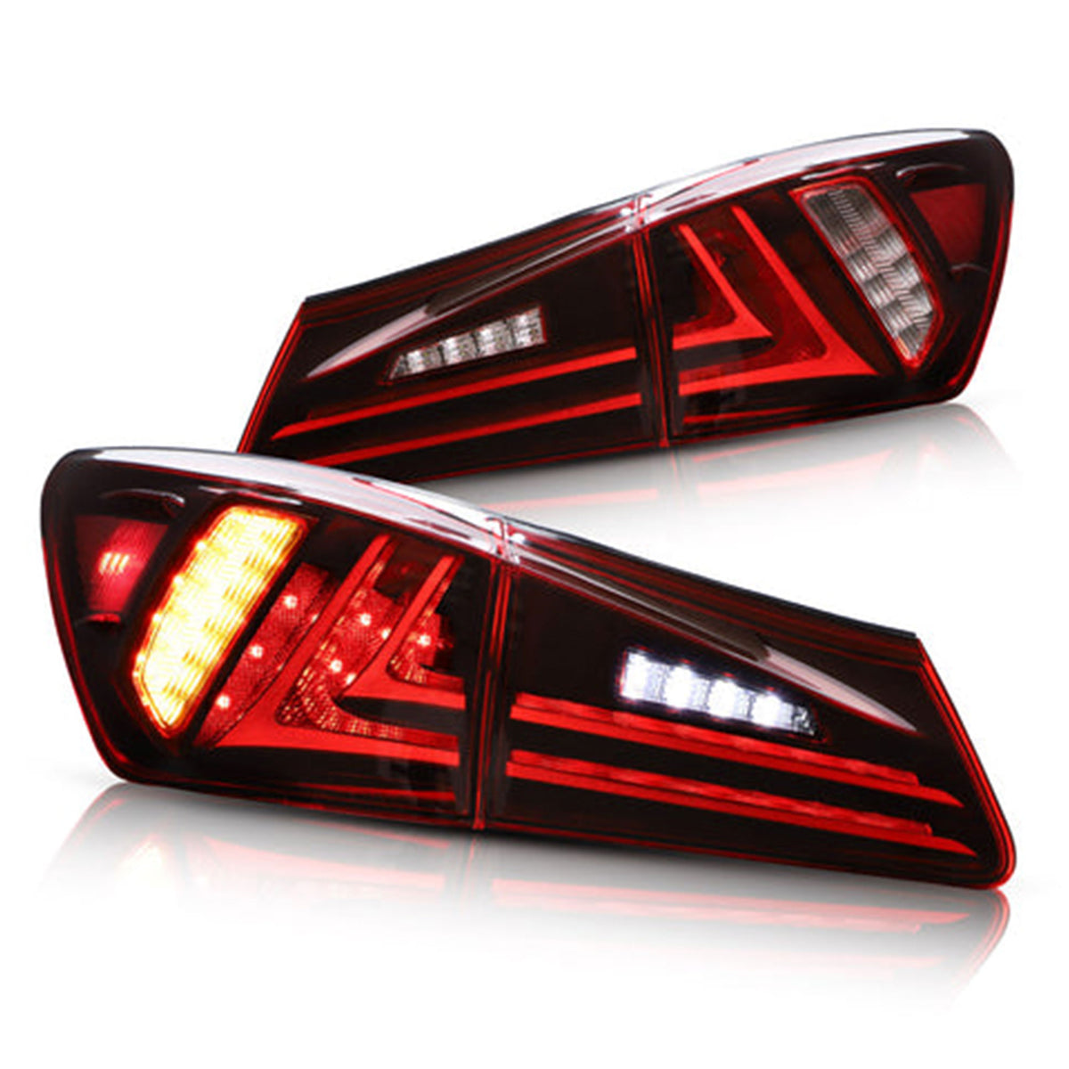 Vland YAB-IS-0277 Tinted LED Taillights for 2006-2012 Lexus IS250 Models, Smoke - VMInnovations