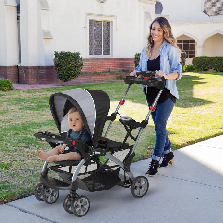 Baby Trend Sit N' Stand Foldable Front and Rear Seat Ultra Stroller, Phantom