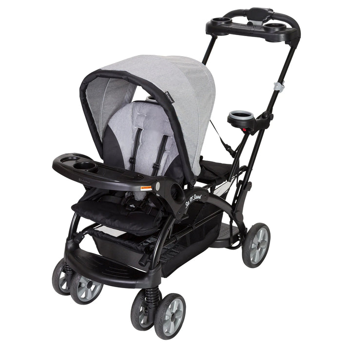 Baby Trend Sit N' Stand Foldable Front & Rear Seat Stroller, Gray(Open Box)