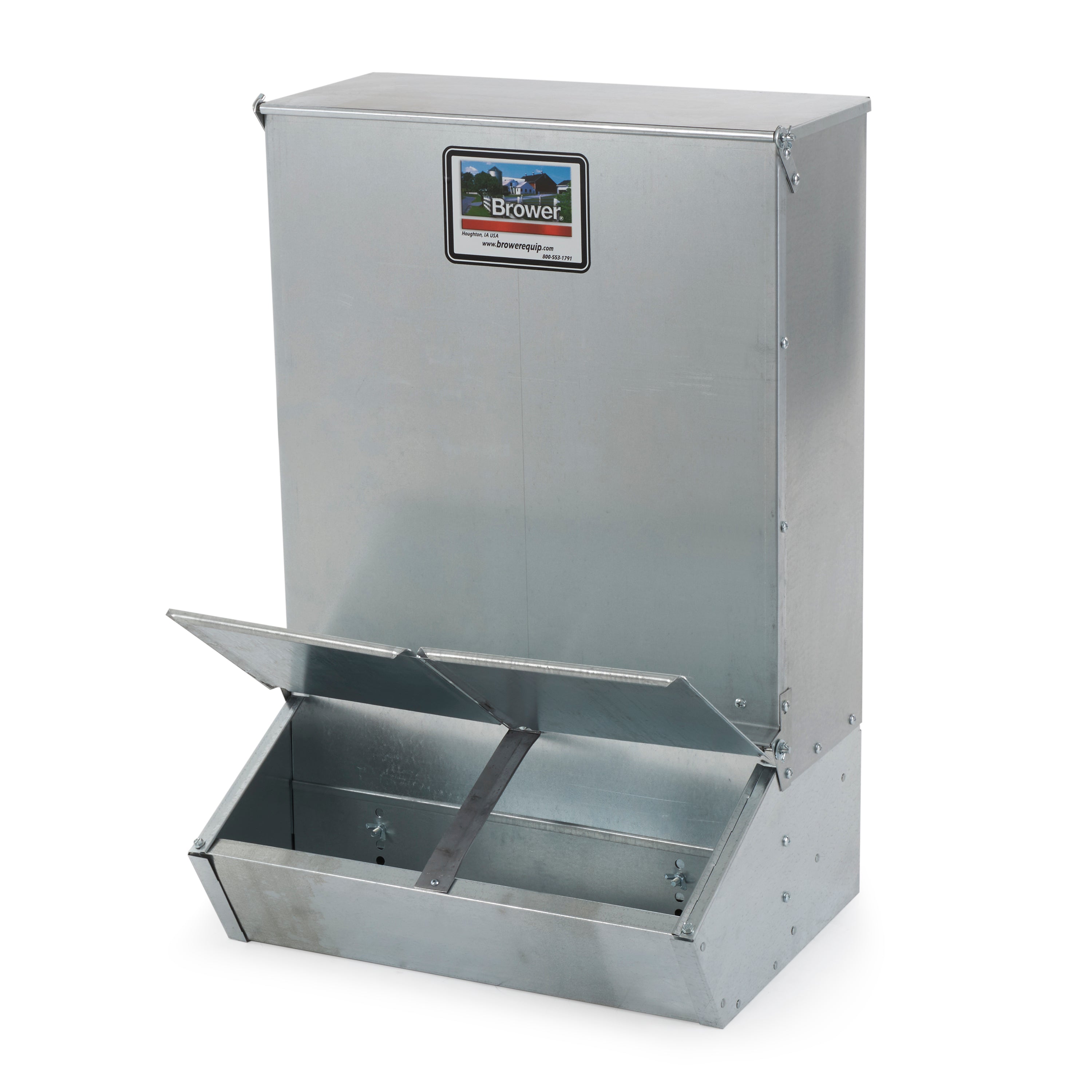 Brower 22H 2 Door Hog Supplement Feeder for Livestock, 3.7 Bushels (Open Box) - VMInnovations