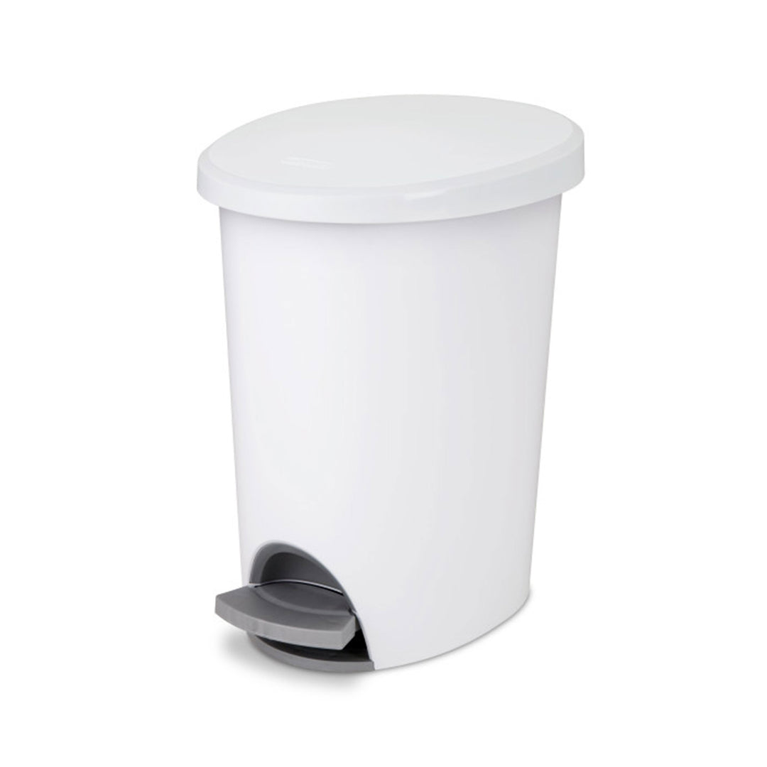 Sterilite 10818002 2.6 Gallon Ultra StepOn Wastebasket with Lid and Base, 2 Pack
