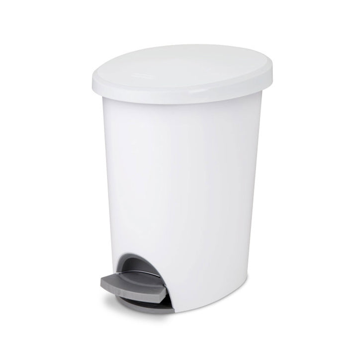 Sterilite 10818002 2.6 Gallon Ultra StepOn Wastebasket with Lid and Base, 2 Pack