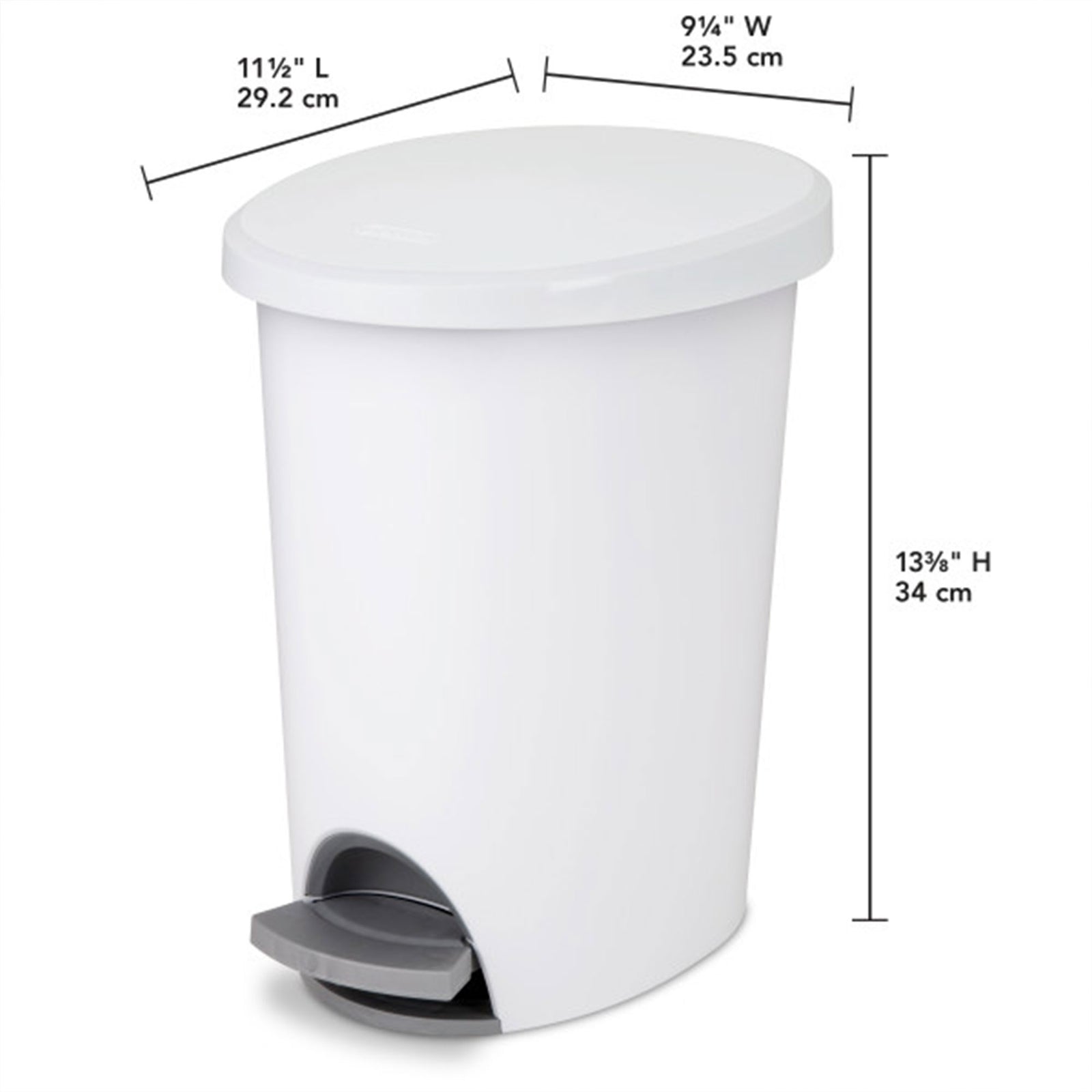 Sterilite 10818002 2.6 Gallon Ultra StepOn Wastebasket with Lid and Base, 8 Pack - VMInnovations