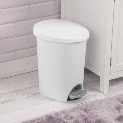 Sterilite 10818002 2.6 Gallon Ultra StepOn Wastebasket with Lid and Base, 4 Pack