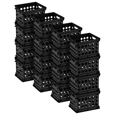 Sterilite Mini Crate Stackable Plastic Storage Bin Organizer w/ Handles, 16 Pack