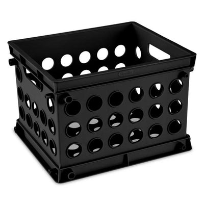 Sterilite Mini Crate Stackable Plastic Storage Bin Organizer w/ Handles, 12 Pack