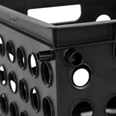 Sterilite Stackable Storage Organizer Mini Crate Set w/ Handles, Black, 48 Pack