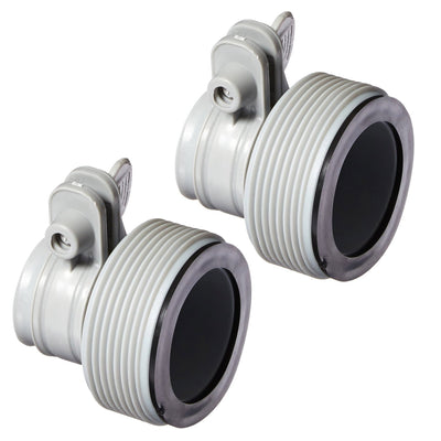 Intex Replacement Hose Adapter B with Collar (Pair) w/ Wall Mount Pool Skimmer