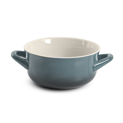 Crock-Pot 7 Qt Cast Iron Dutch Oven + Gibson CrockPot Stoneware Soup Bowls, Gray - VMInnovations