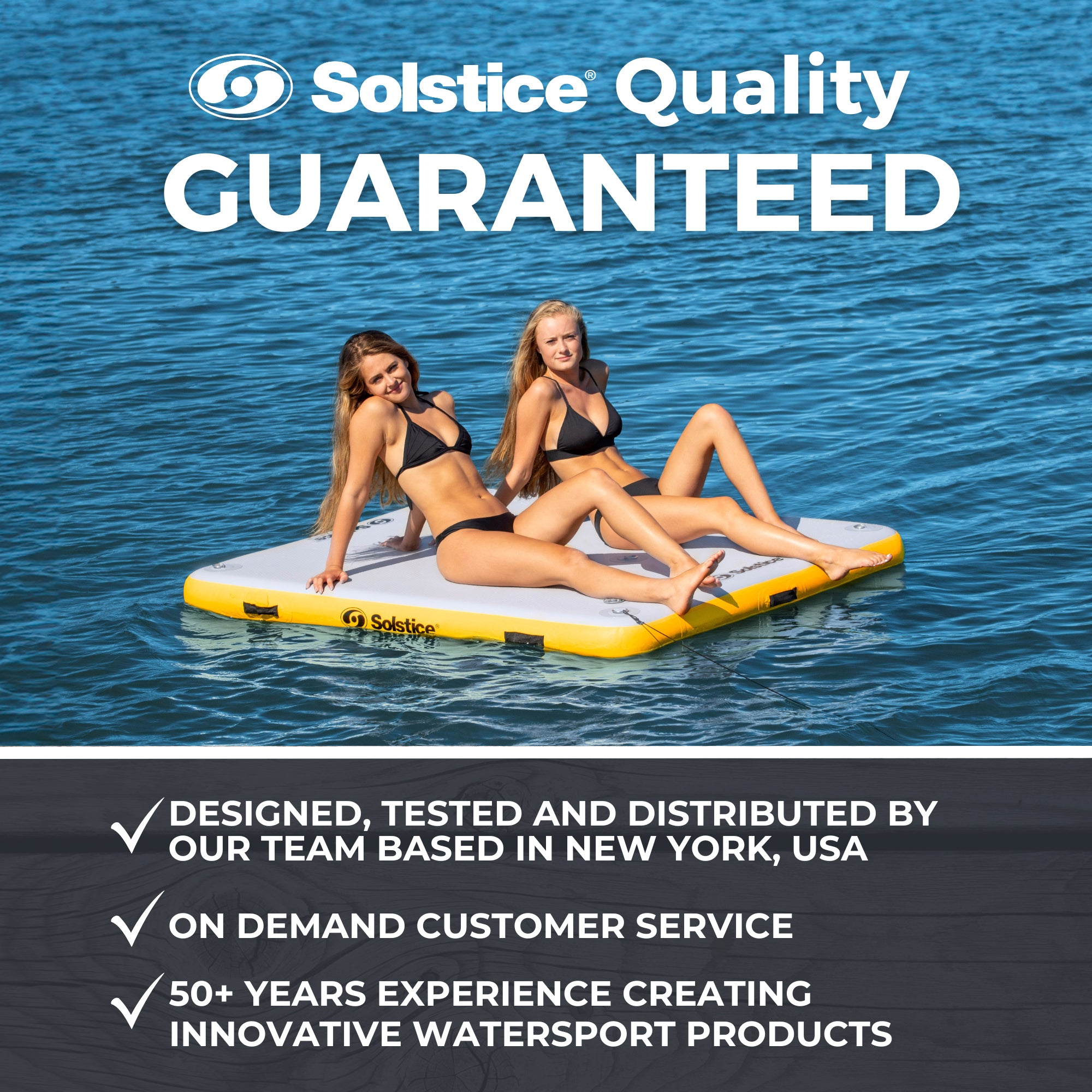 Solstice 6x5' Inflatable Floating Dock Rafting Platform w/Pump & Bag, (Open Box) - VMInnovations