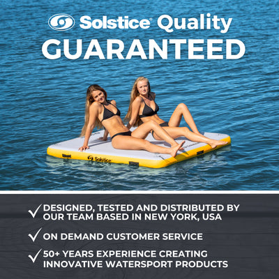 Solstice 6x5' Inflatable Floating Dock Rafting Platform w/Pump & Bag, (Open Box)