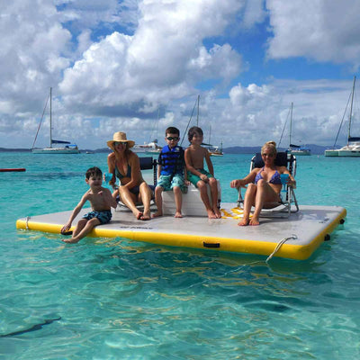 Solstice 6x5' Inflatable Floating Dock Rafting Platform w/Pump & Bag, (Open Box) - VMInnovations